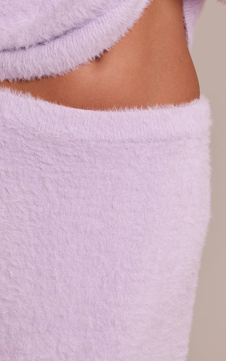 Lilas Jupe Longue En Maille Duveteuse