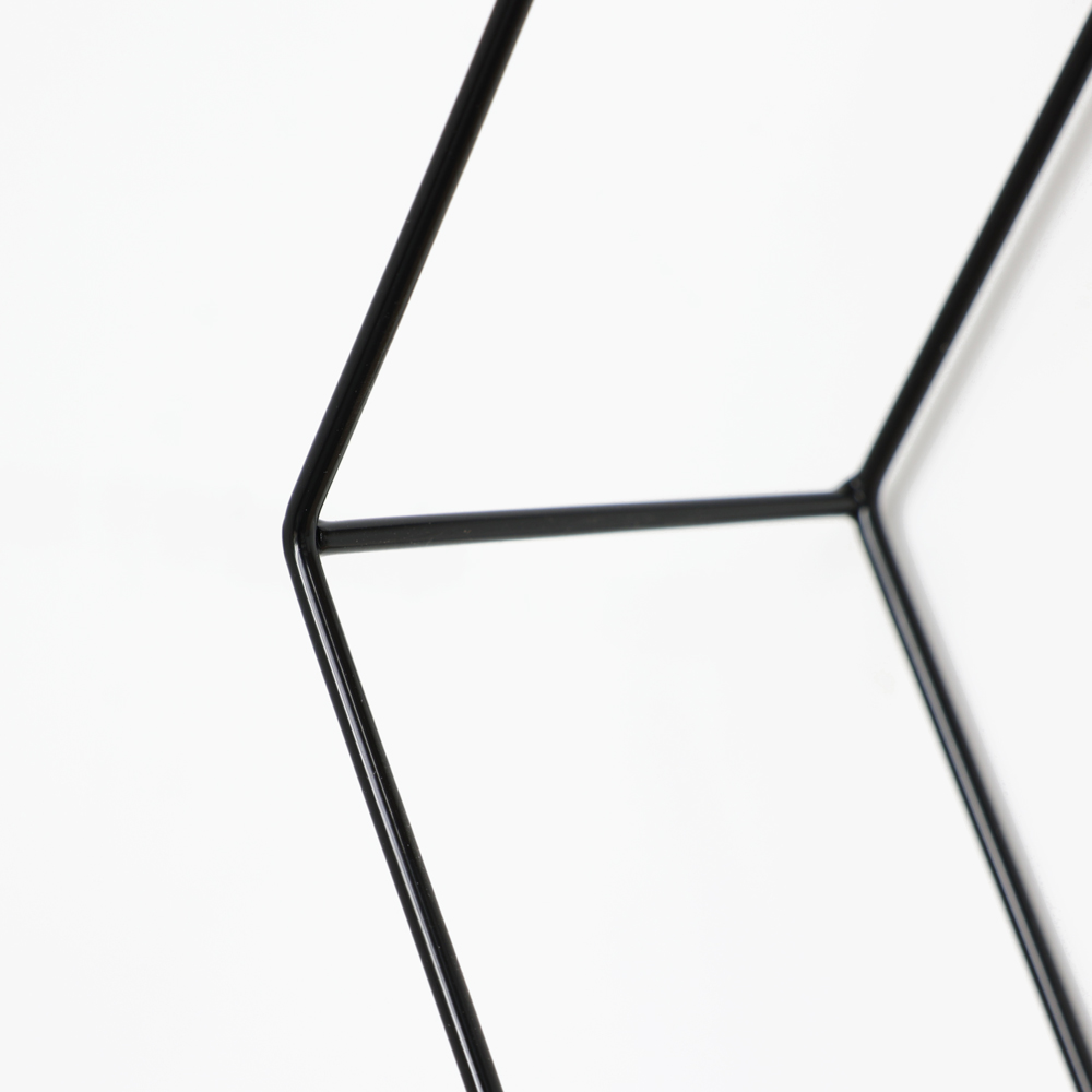 Etagère murale triple hexagonale en métal - 40,5x41 cm - noir