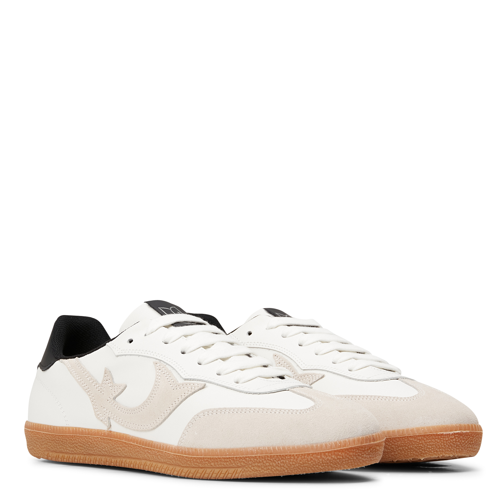 CREW - Baskets basses en cuir bi-matière | Blanc