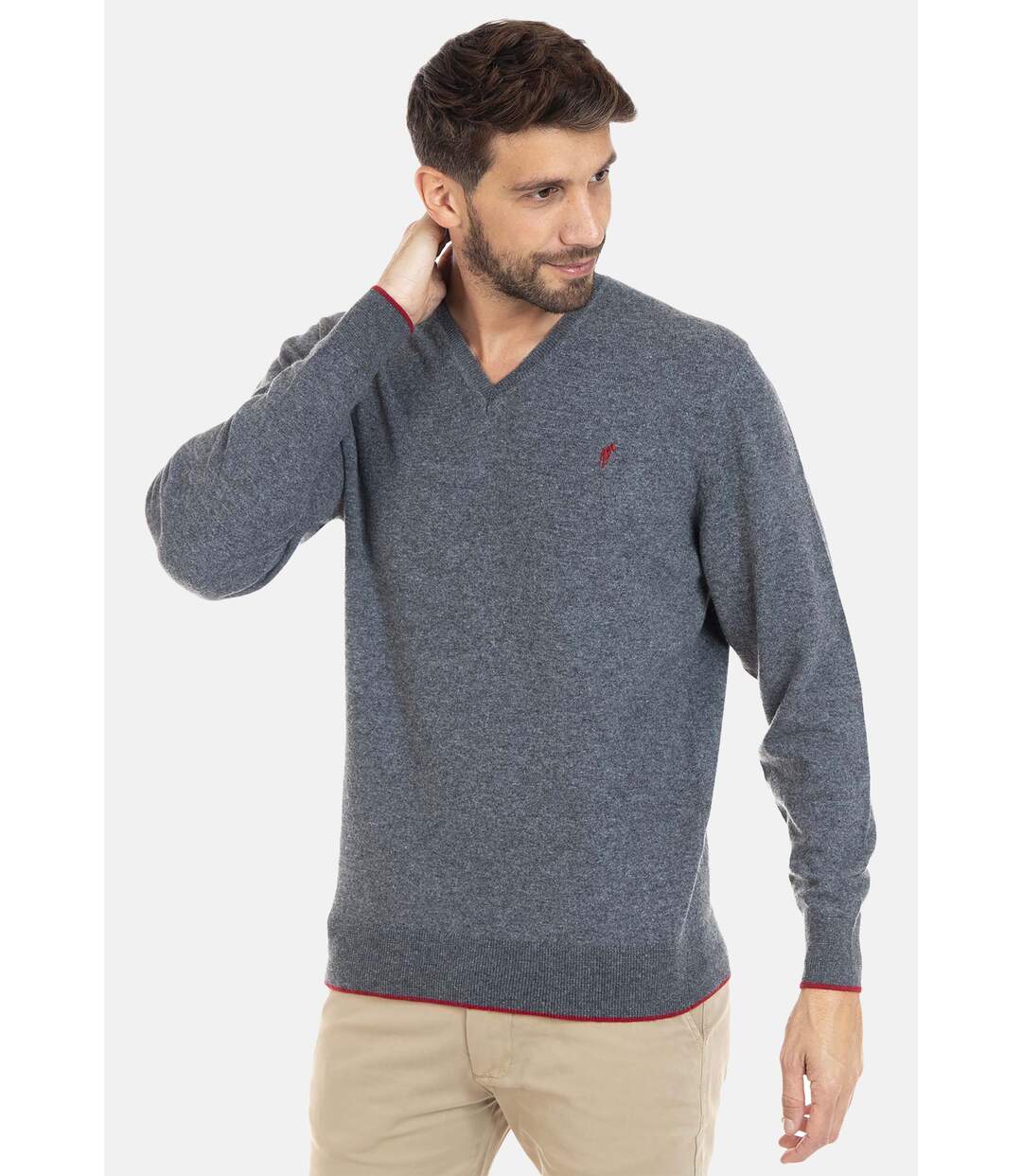 Pull manches longues col v laine LARS