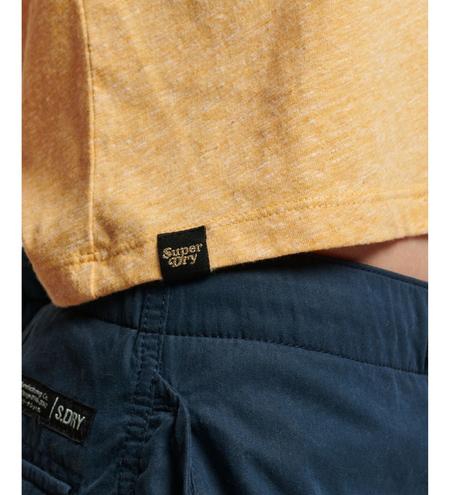 Camiseta Superdry Vintage anos 70 com renda amarela