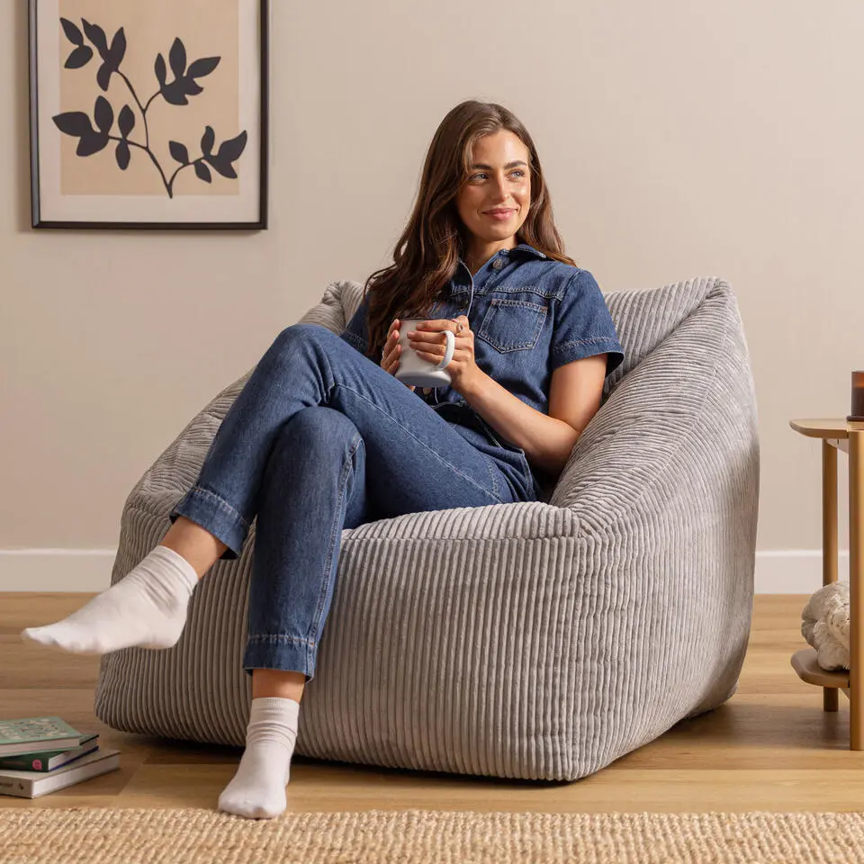 icon Zitzack Natalia - Corduroy Zitzakfauteuil - Grijs