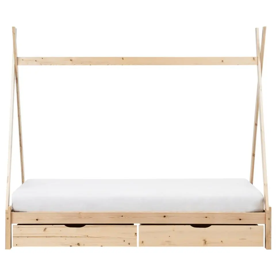 DEVAY - Kinderbed - Lichtbruin - 90 x 200 cm - Dennenhout