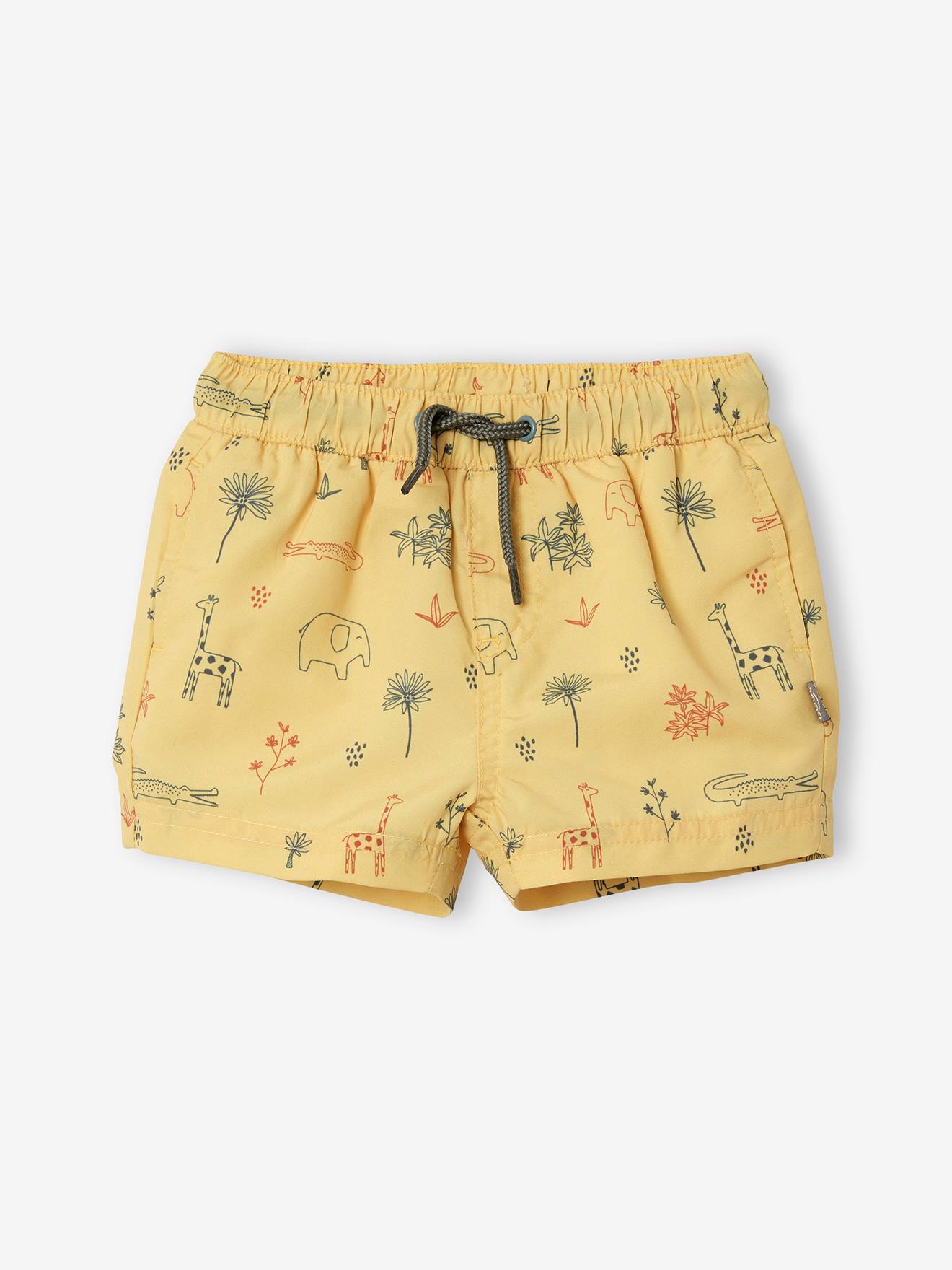 Maiô com estampa de selva para bebê menino, amarelo claro