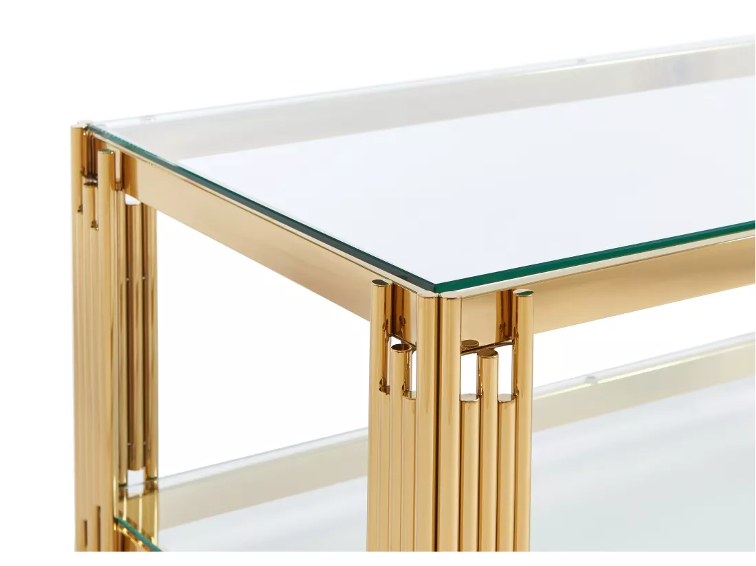 Table basse en verre trempé et acier inoxydable - Doré - NOMELANO de Pascal MORABITO