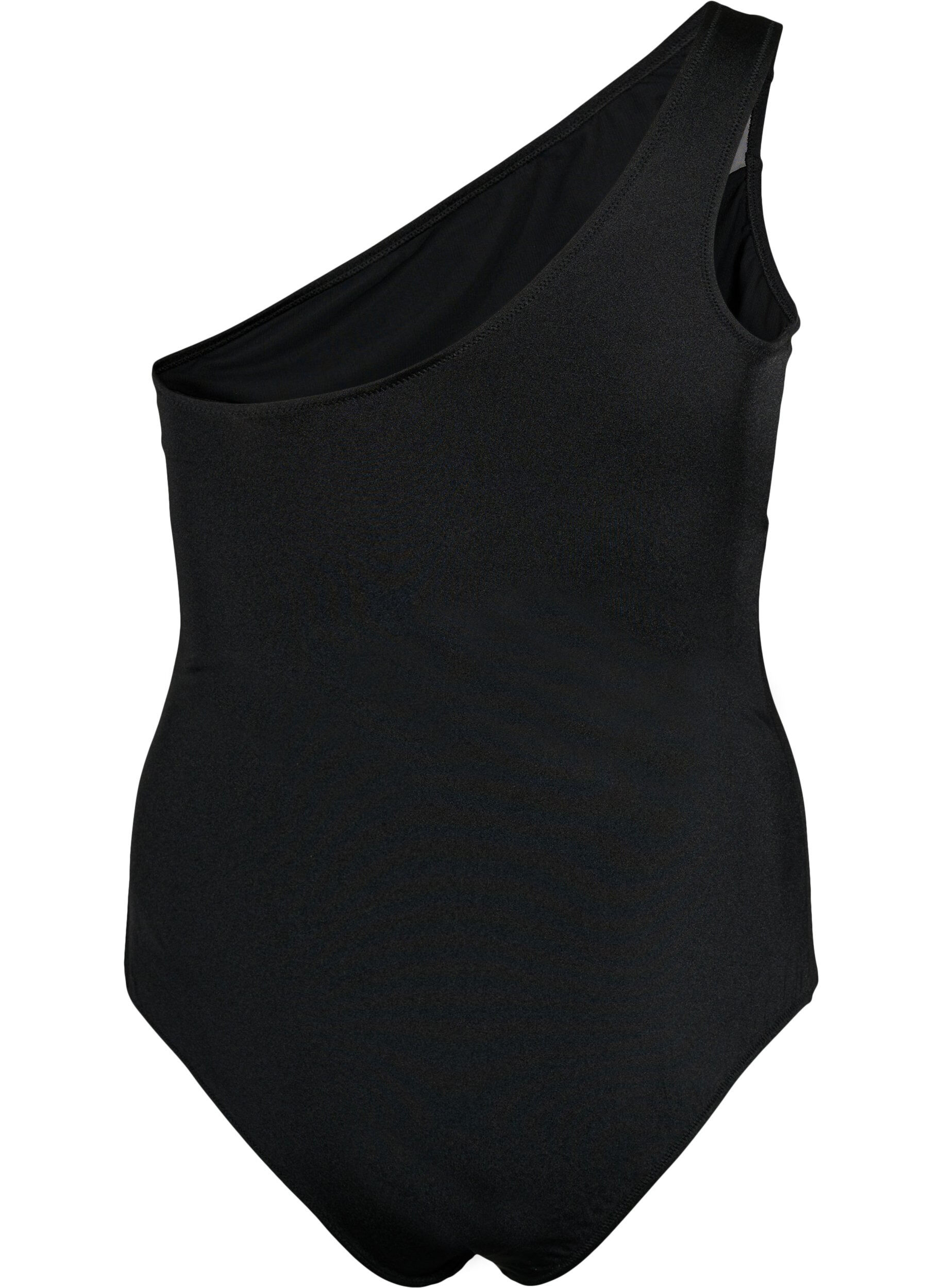 One-shoulder badedragt med meshdetaljer
