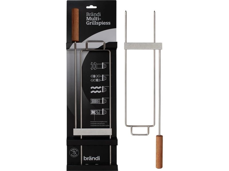 Brändi Multi-Grillspiess Doppelter Spiess für verschiedenen Grillkreationen