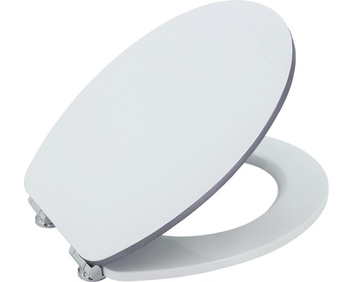 form&style toiletzitting Edge metallic zilver MDF met soft-close mechanisme