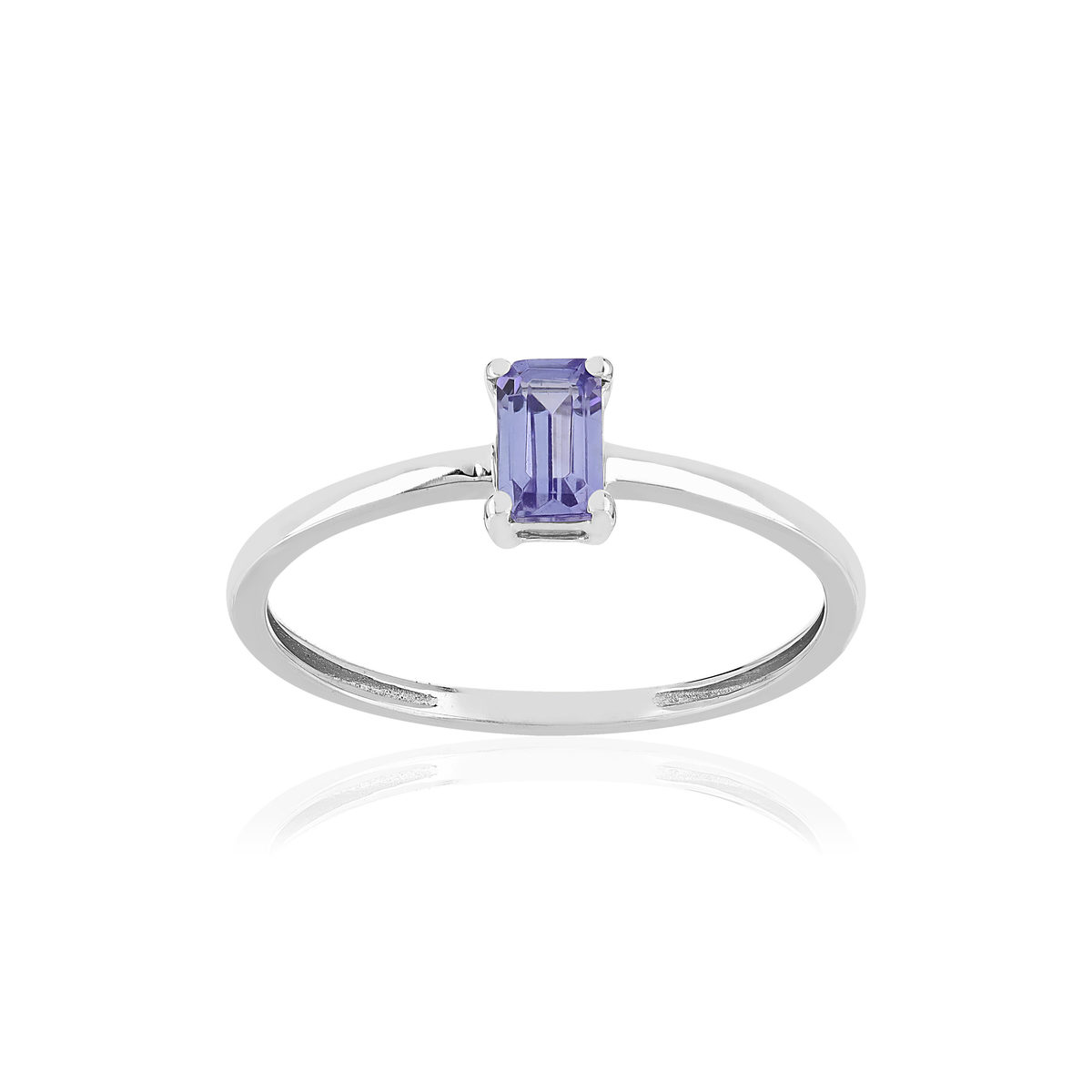Bague or 375 blanc tanzanite