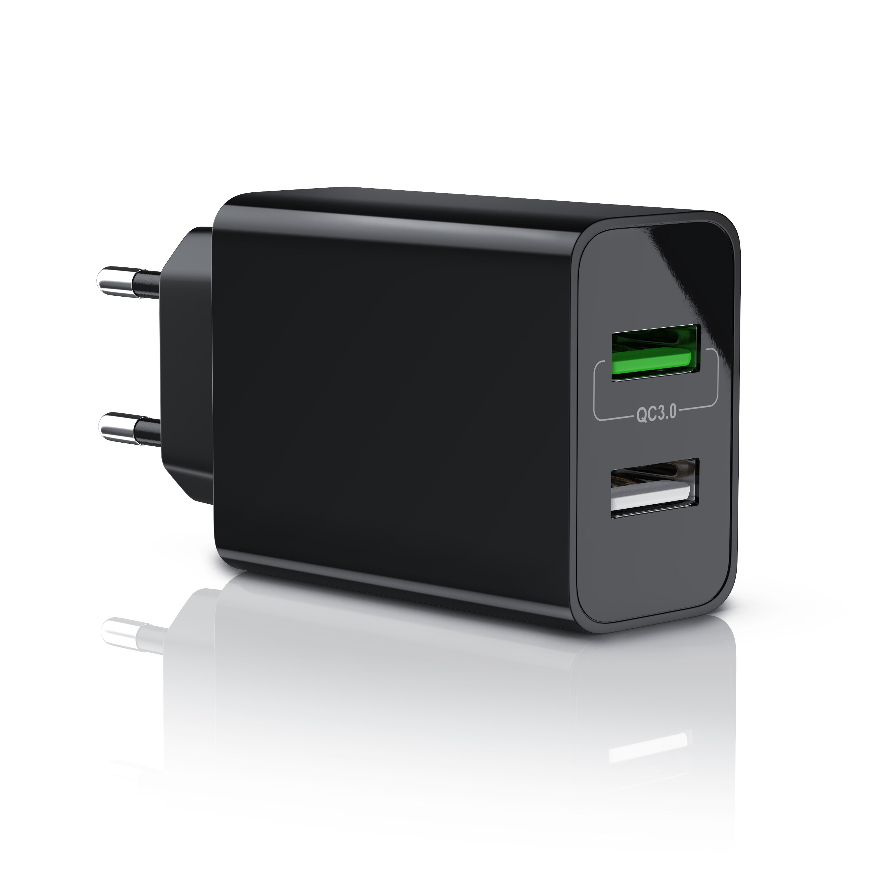Aplic USB-Ladegerät 3000 mA, 2-Port, 30W, Quick Charge 3.0 (QC 3.0) Schnelladefunktion
