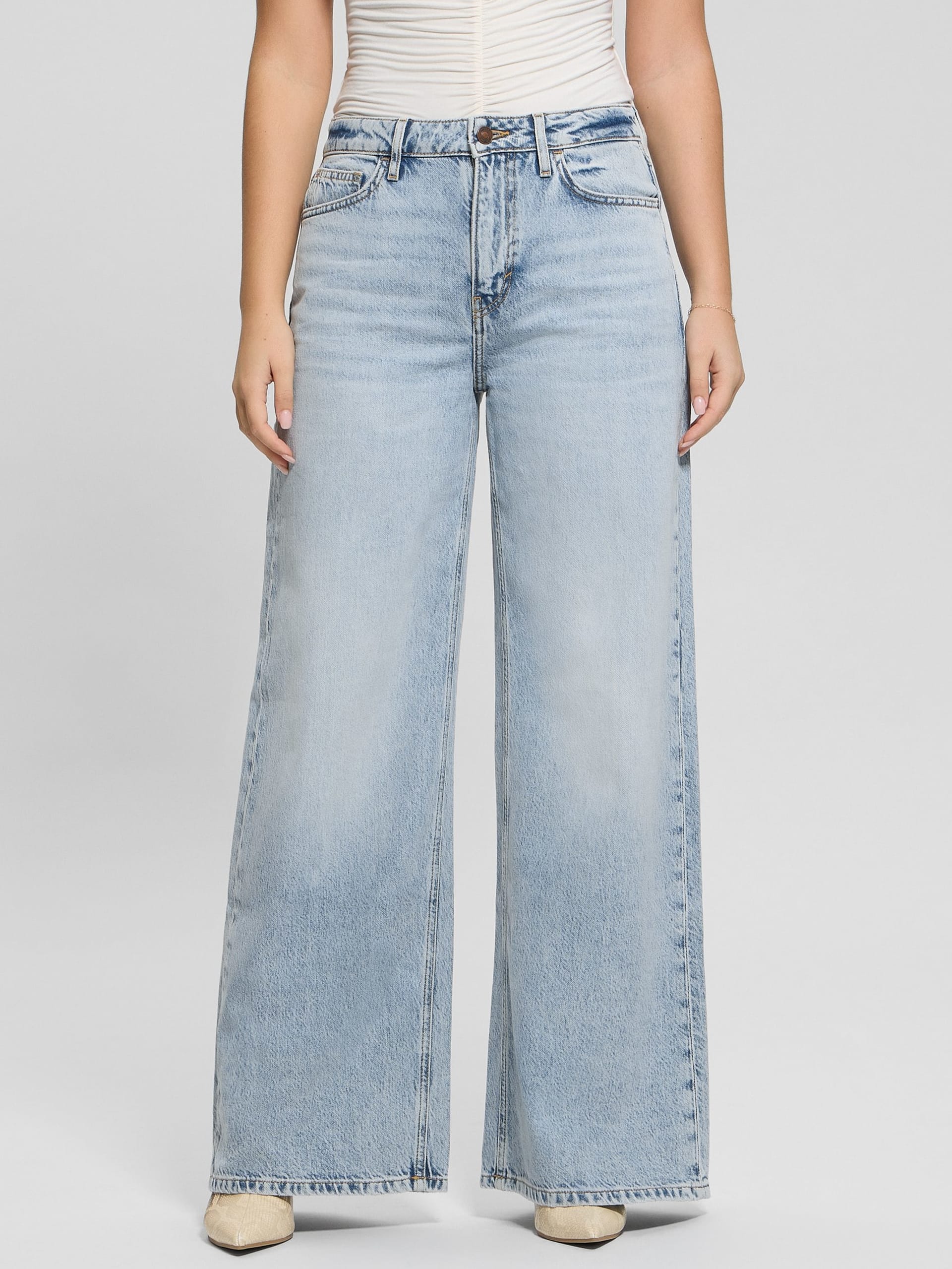 Calça jeans Eco Bellflower de perna larga