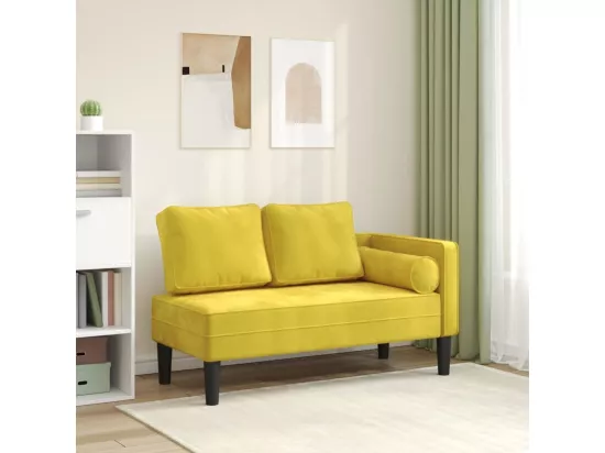 Prolenta Premium - Chaise longue avec coussins jaune velours