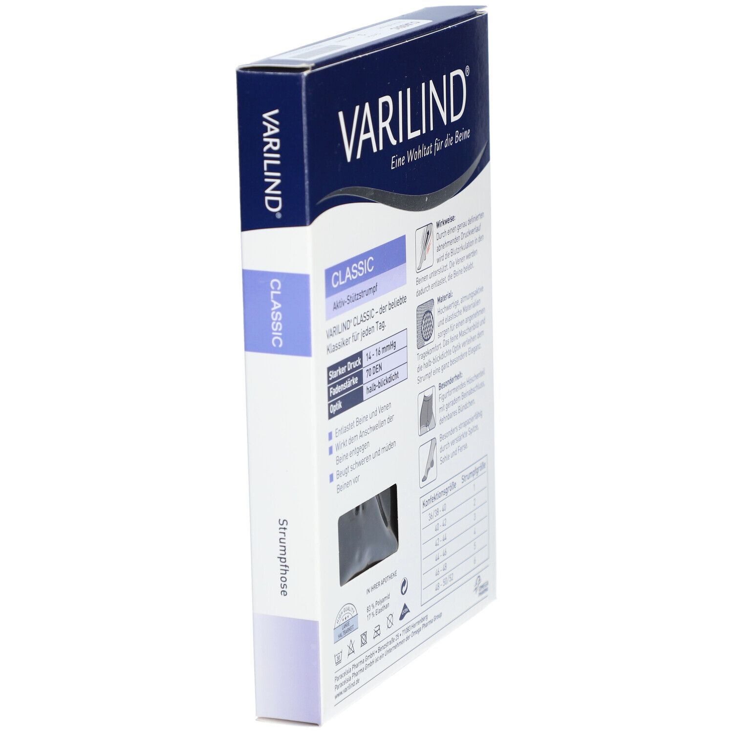 VARILIND Classic 70den Stützstrümpfe AT Größe 3 Schwarz