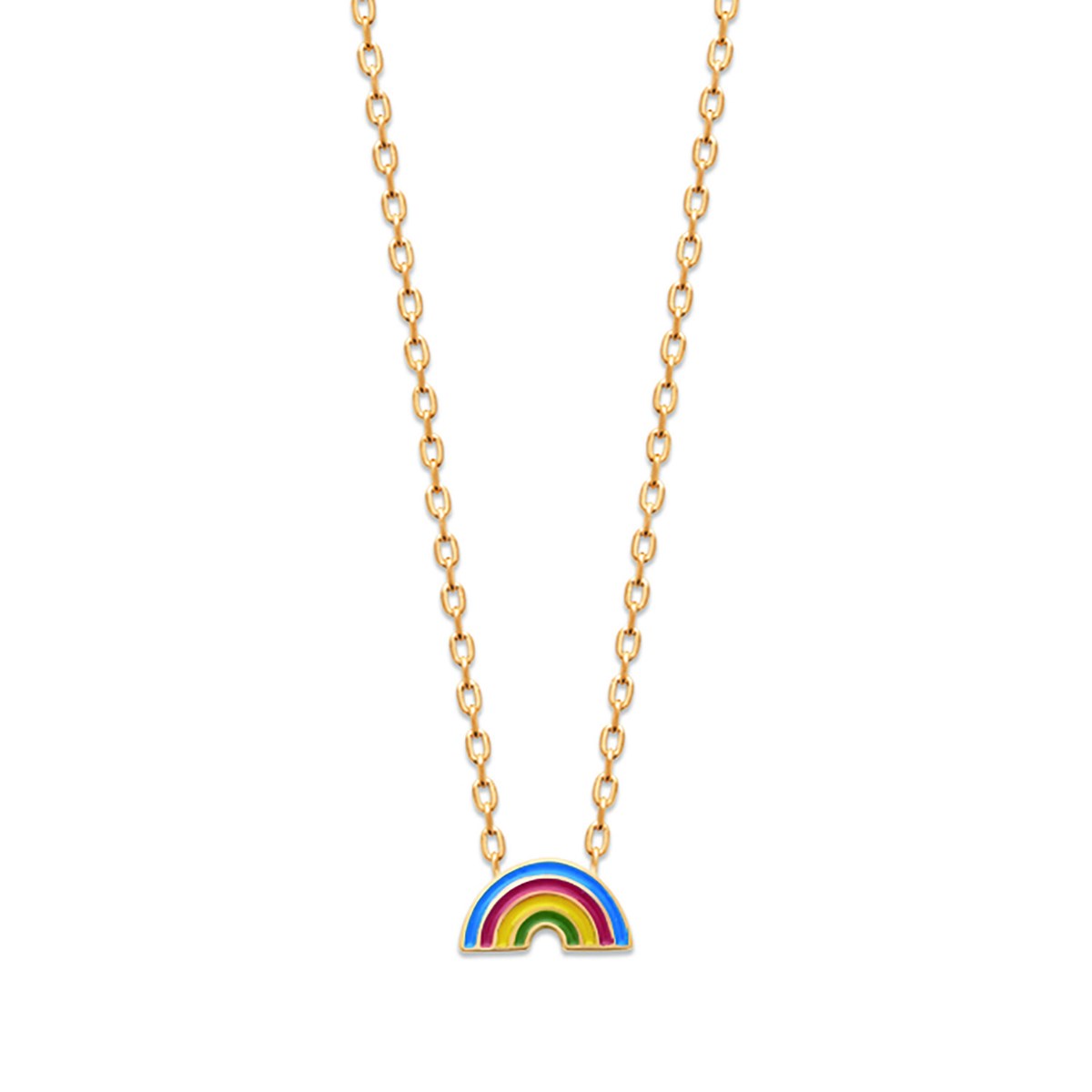 Collier Brillaxis arc en ciel plaqué or et laque