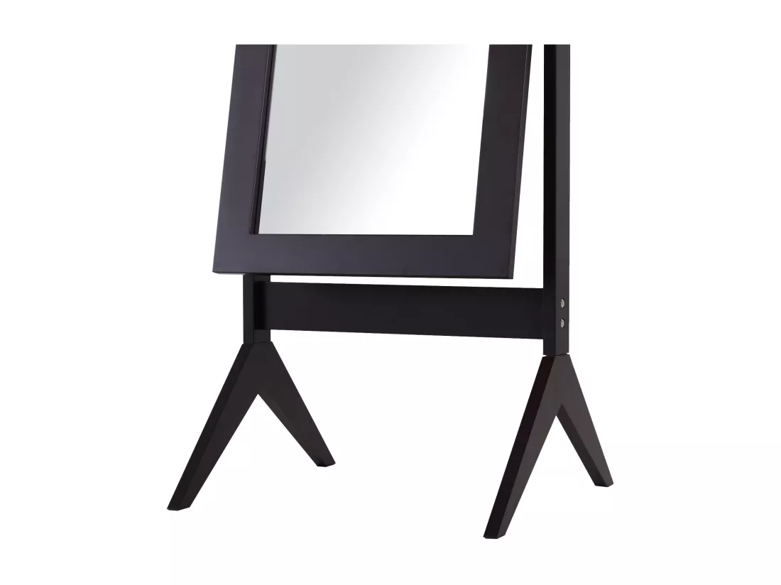 Miroir à pied inclinaison réglable dim. 47L x 46l x 148H cm MDF brun foncé