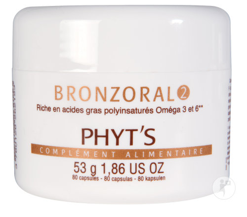 Phyt's Bronzoral 2 Pendant Et Après L'Exposition Au Soleil Complément Alimentaire 80 Capsules