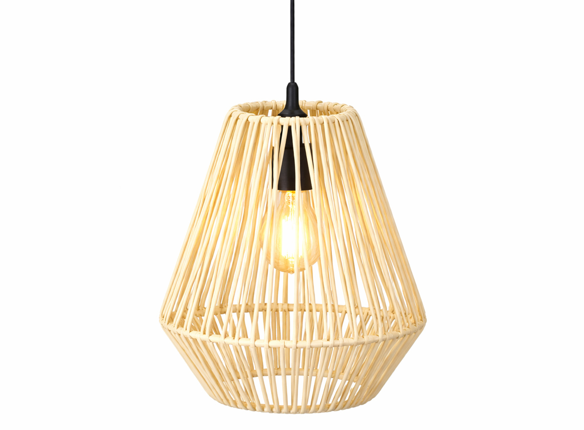 Lumineo Diamond wicker hanglamp