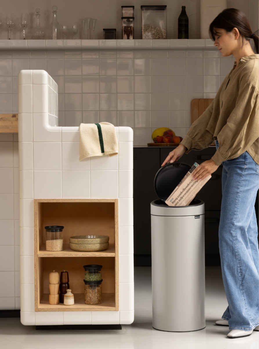 Touch Bin New afvalemmer, 30 liter, kunststof binnenemmer - Soft Grey