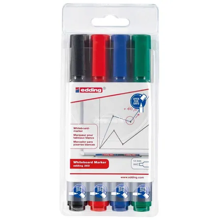 edding 360 Whiteboardmarker, 1.5-3mm, Rundspitze, 4 Stück
