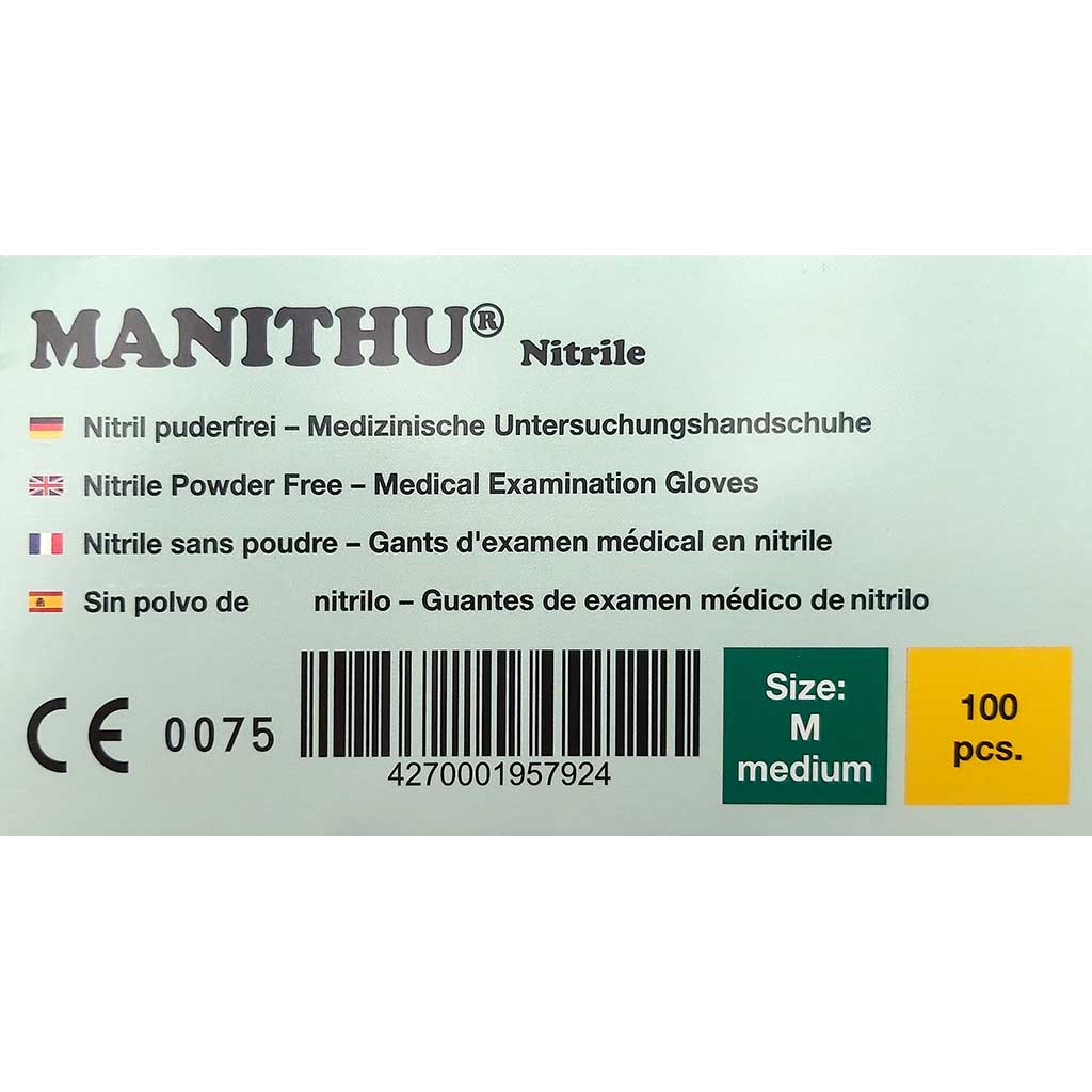 Gummihandschuhe Manithu Nitril-Puderfrei 100 Stück M
