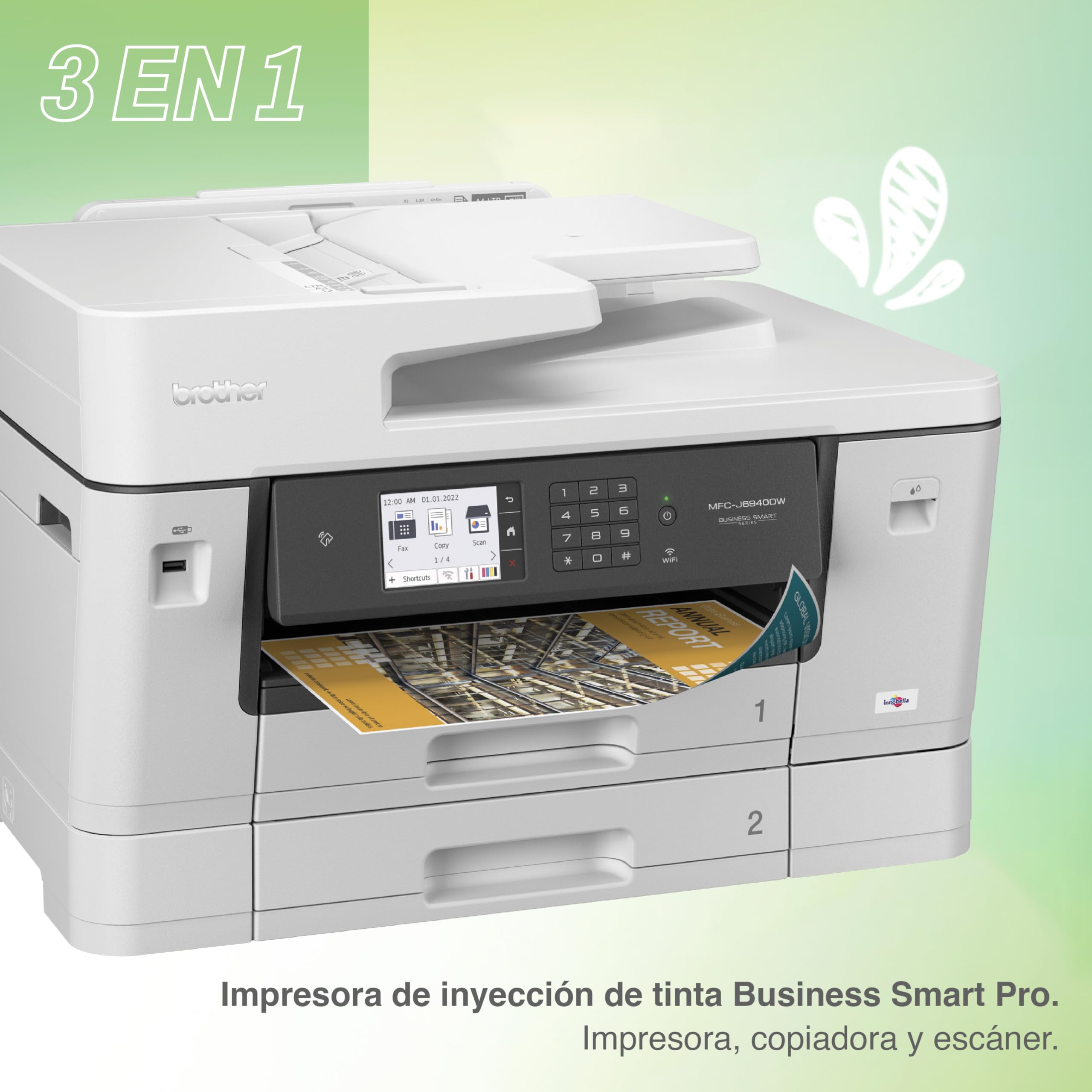 Brother MFC-J6940DW - Imprimante Multifonction 4 en 1 (Impression/Copie/Scan/Fax) - Jet d'encre Couleur - A4/A3 - Bacs de 2 x 250 Feuilles - Impressio