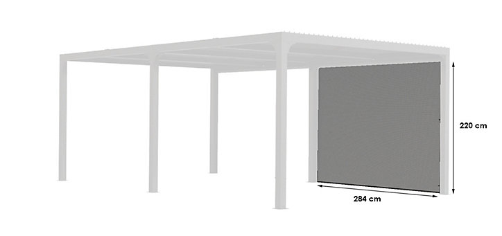 Rideau PVC gris clair 5,98 m pour pergola bioclimatique Habrita PER3660BI
