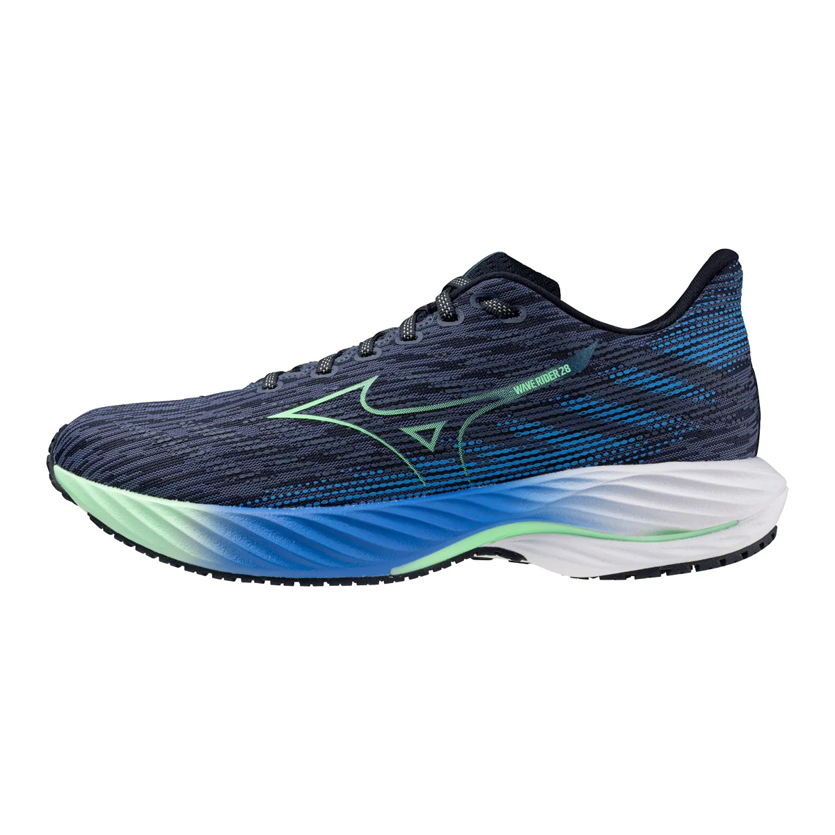 Mizuno Men's Wave Rider 28 Vintage Indigo/neo Mint/frontier Blue
