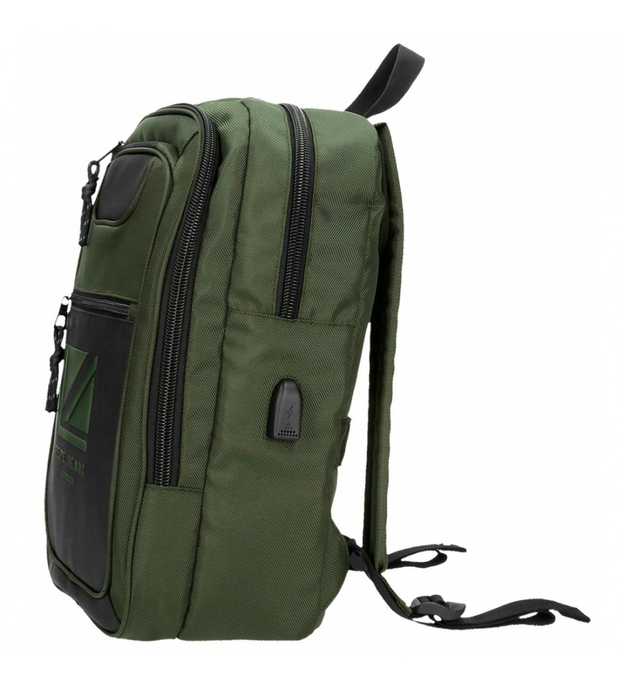 Mochila Pepe Jeans para computador, verde - 28x40x14cm -