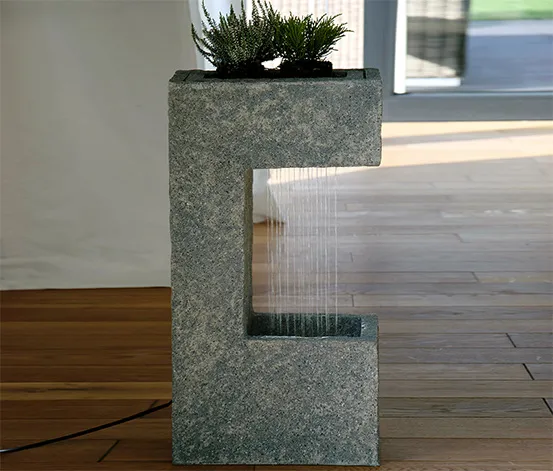 Dobar Gartenbrunnen mit Wasserfall und LEDs