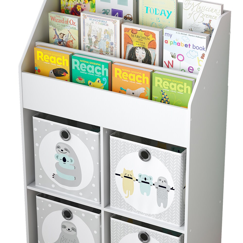 Vicco Kinder Bücherregal Conny groß 72 x 111 cm, Weiß, Kinderregal mit Ablagen