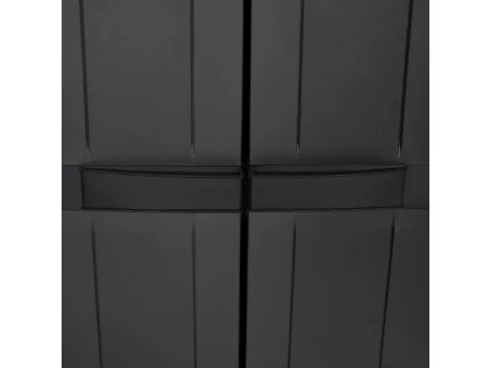 Armoire de rangement d'extérieur noir 65x37x165 cm PP