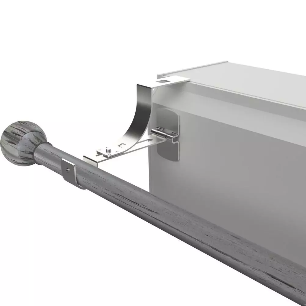 Support à tringle pour caisson de volet roulant (L135 / D20 mm) Argent mat