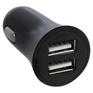Q-Link Autolader 12V met 2 USB-A zwart