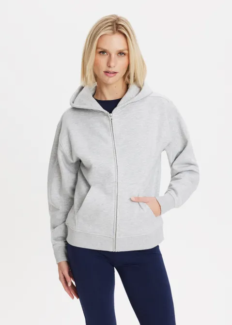 Oversized vest met rits grijs (GRS.MEL)