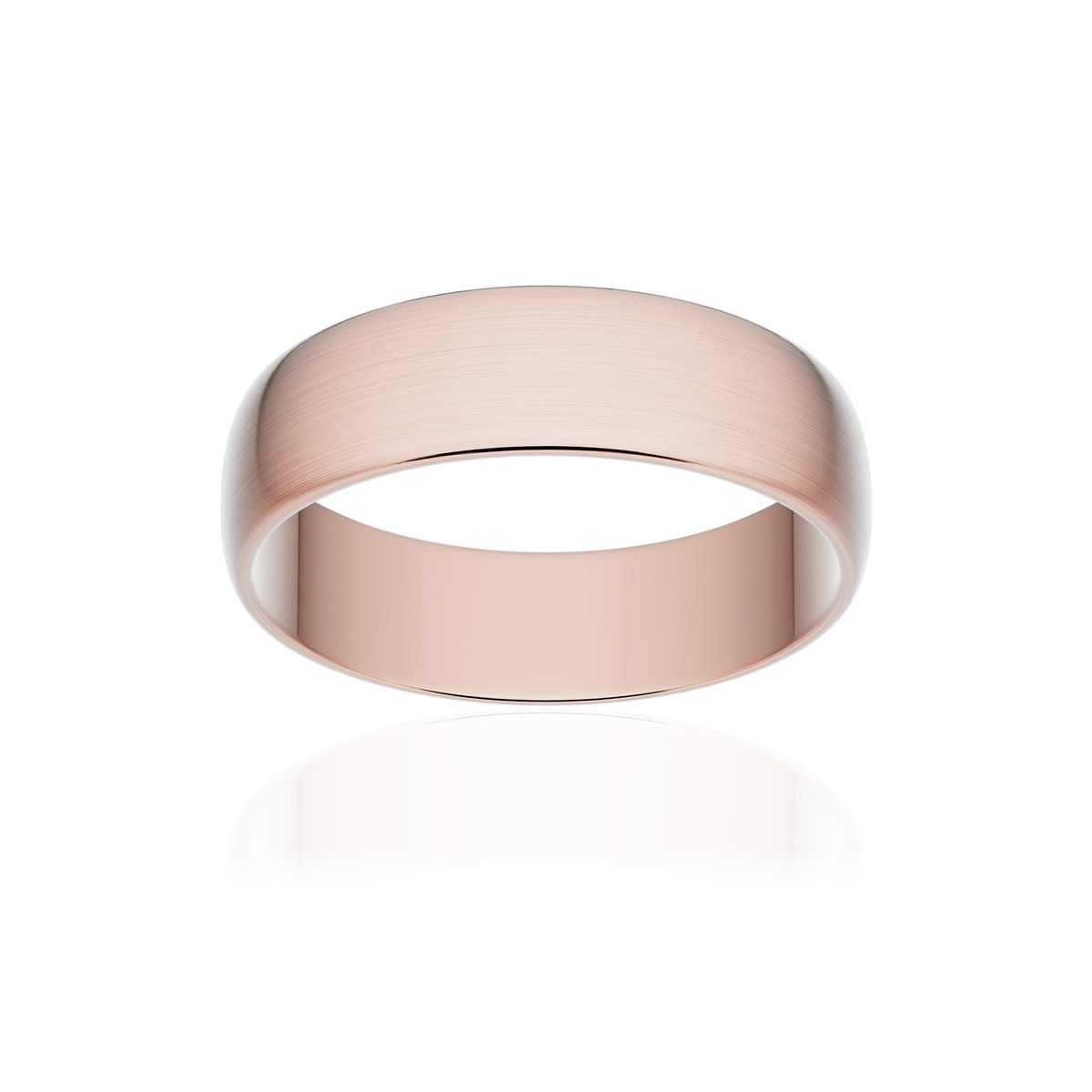 Alliance or 750 rose brossé demi-jonc 5,5mm