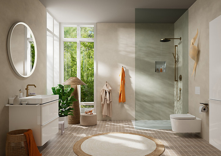 Porte rouleau papier toilette mural avec tablette bronze Addstoris Hansgrohe
