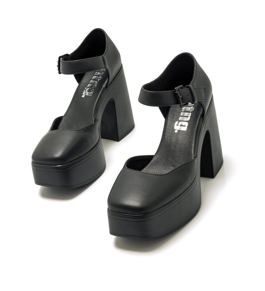 Sapatos Mustang Iron Pretos - Altura do Salto 8cm -