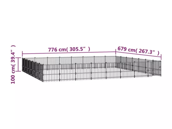 Chenil cage enclos pac noire 776 x 679 x 100 cm 02_0041862