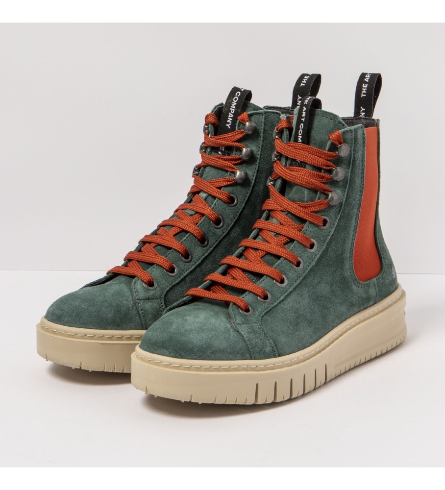Botas de couro verde artístico