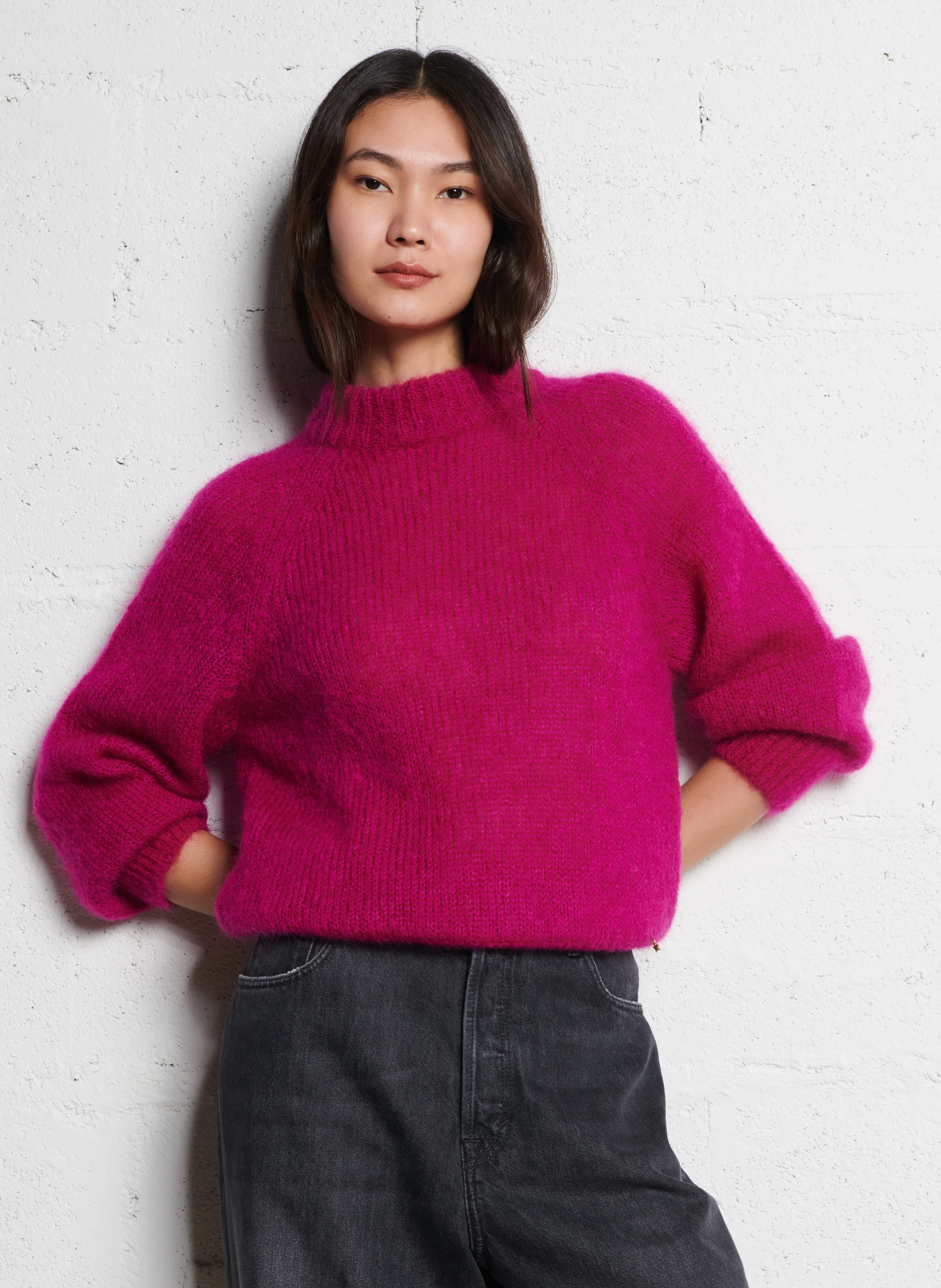 CHACHOU - Pull col rond en laine mélangée | Rose