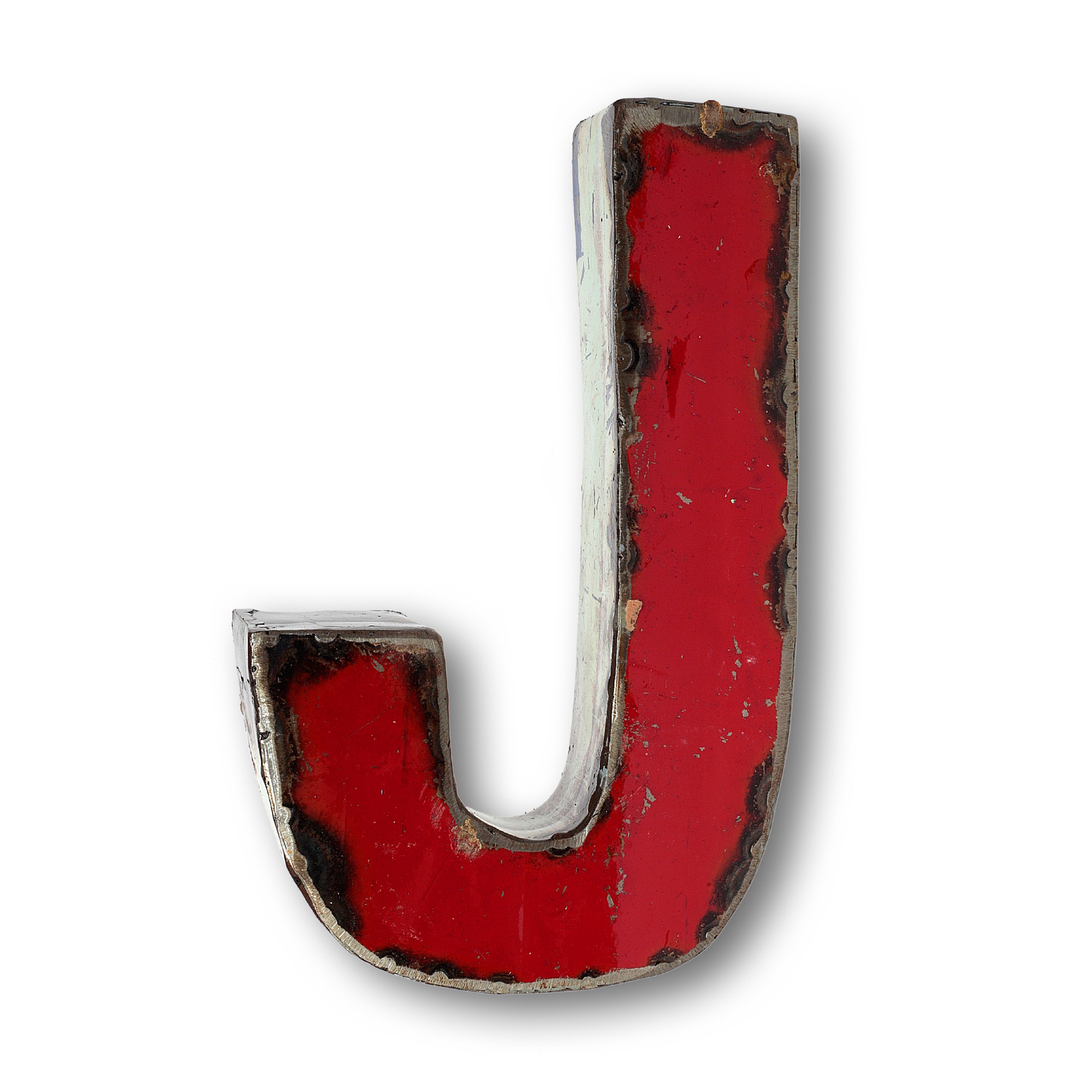 Metallbuchstabe 'J', multicolor, T 13 cm, B 21 cm, H 4 cm von fischer's lagerhaus