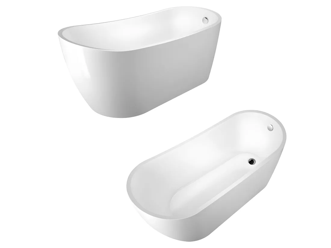 Baignoire îlot design ovale SUTTON blanche 152 cm