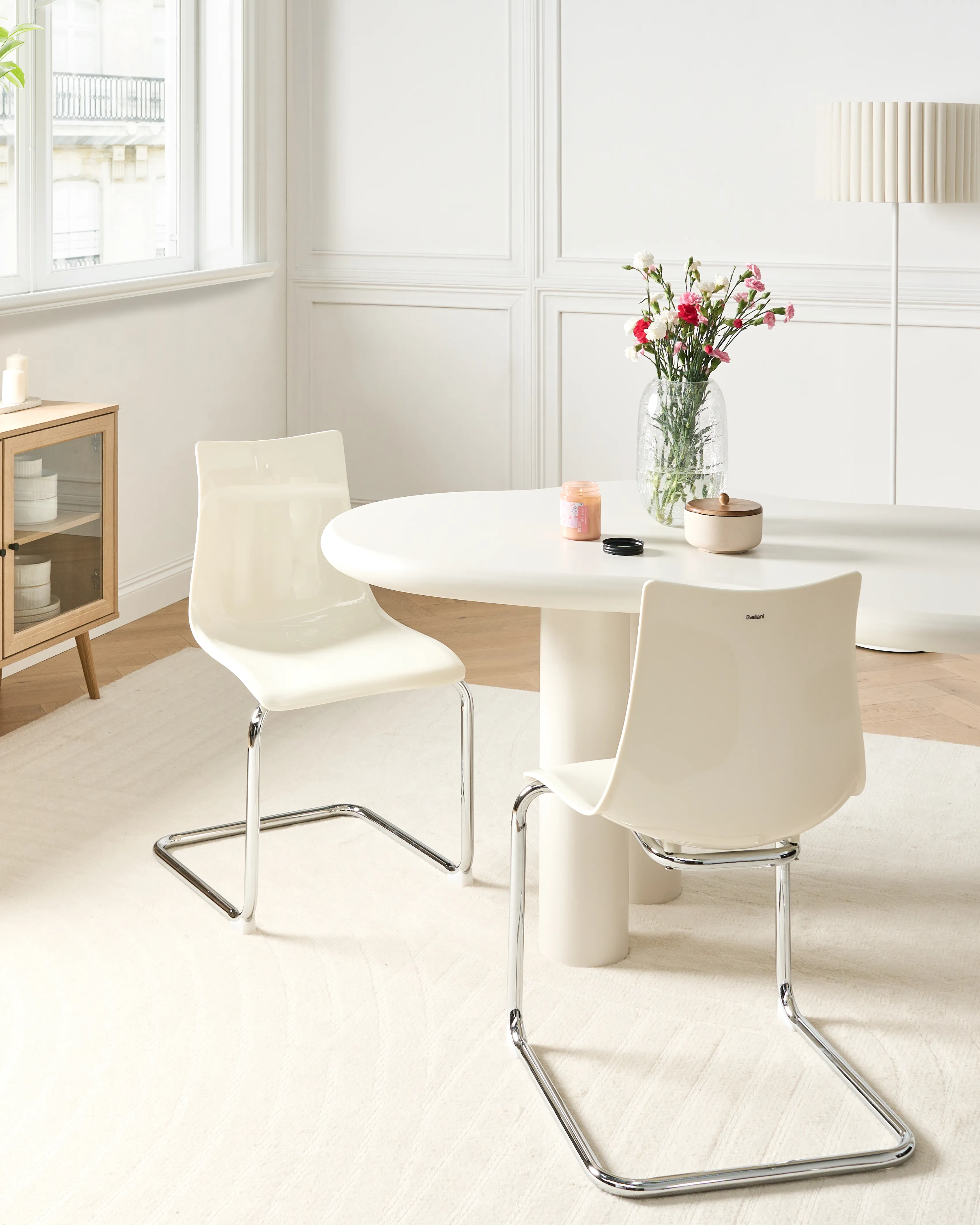 Set van 2 eetkamerstoelen MARSHALL Gebroken wit