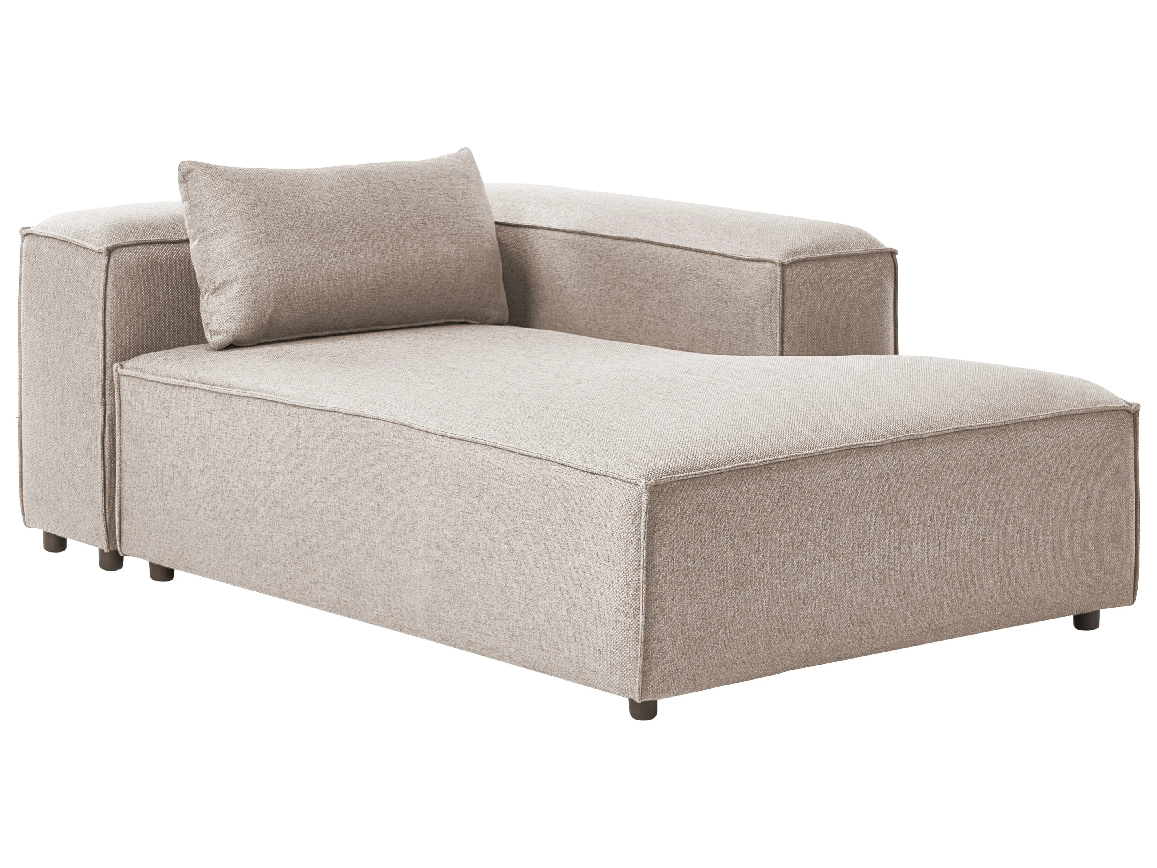 Linkszijdige chaise longue BRANDE Stof Lichtbruin