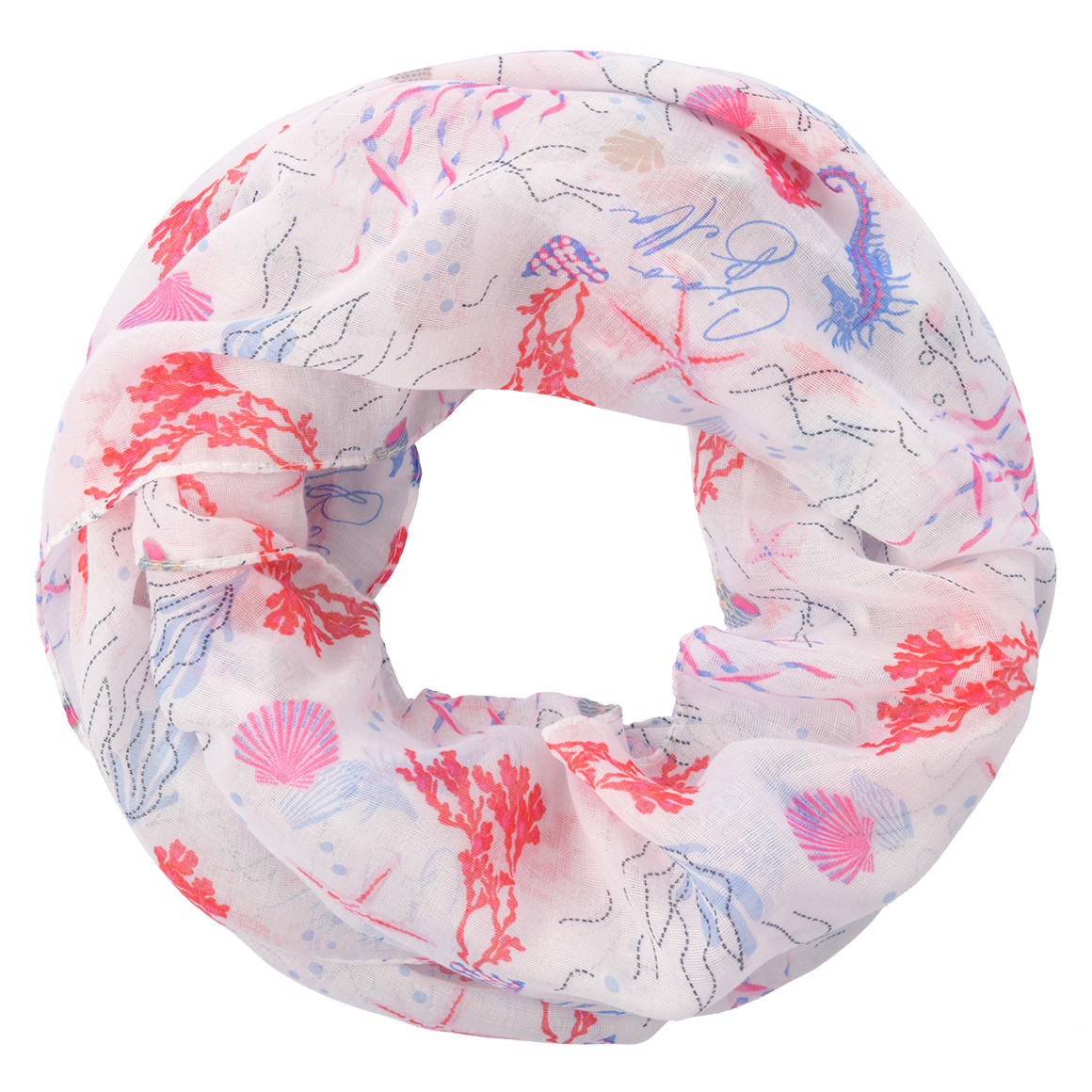 Gina Benotti 2 Damen Rundschals im maritimen Design weiss / blau / rot