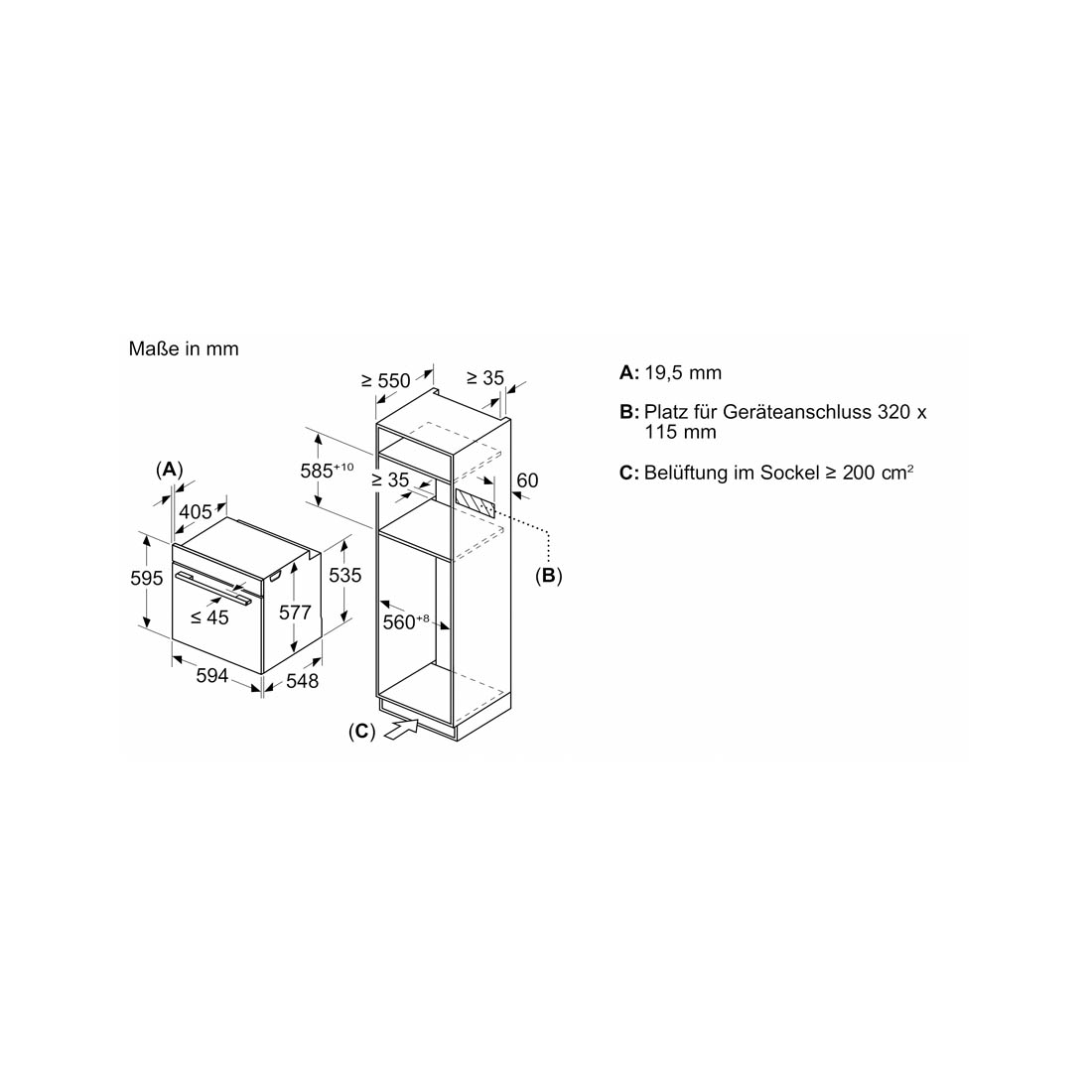 Bosch HMG7361B1 Einbau-Backofen mit Mikrowelle 230V