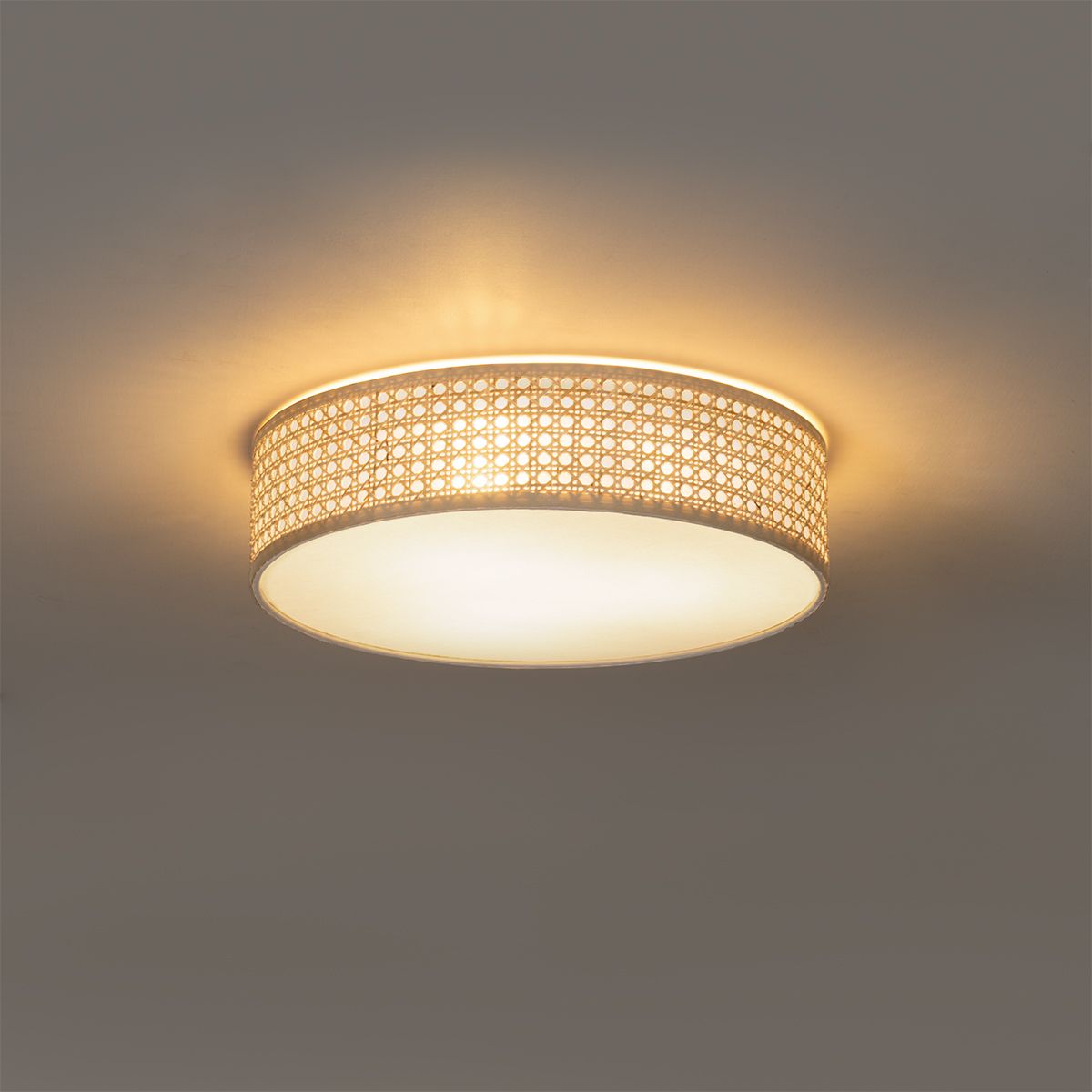 Oosterse plafondlamp rotan 40 cm 3-lichts - Tromma