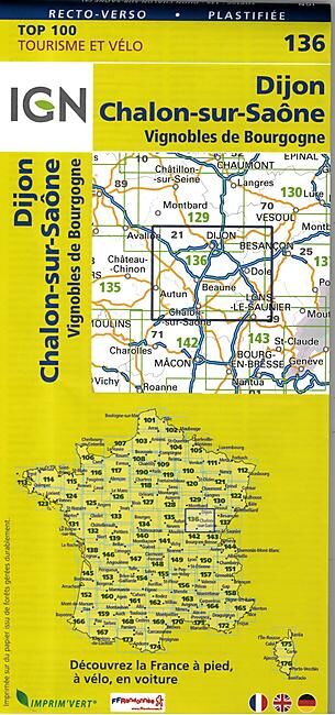 IGN - TOP 100 136 DIJON C SUR SAONE PLASTIFIEE