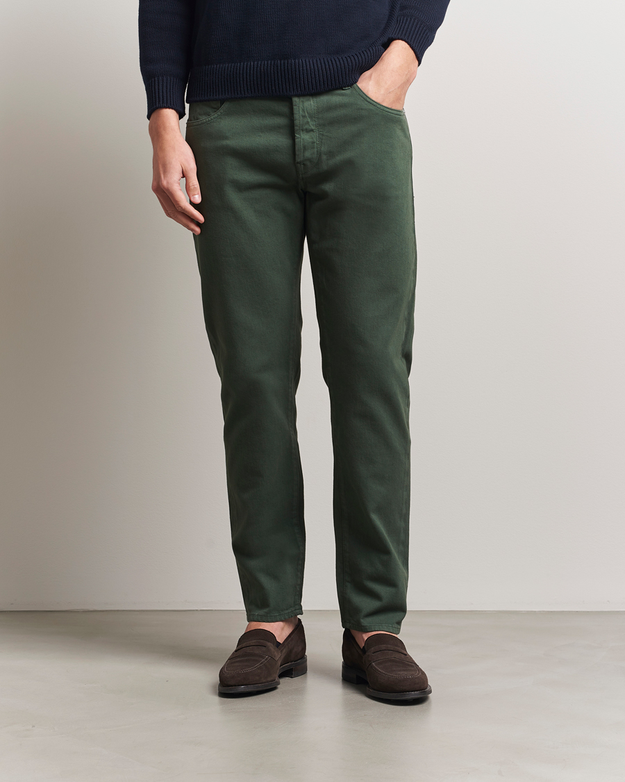 Incotex 5-Pocket Cotton Stretch Pants Dark Green