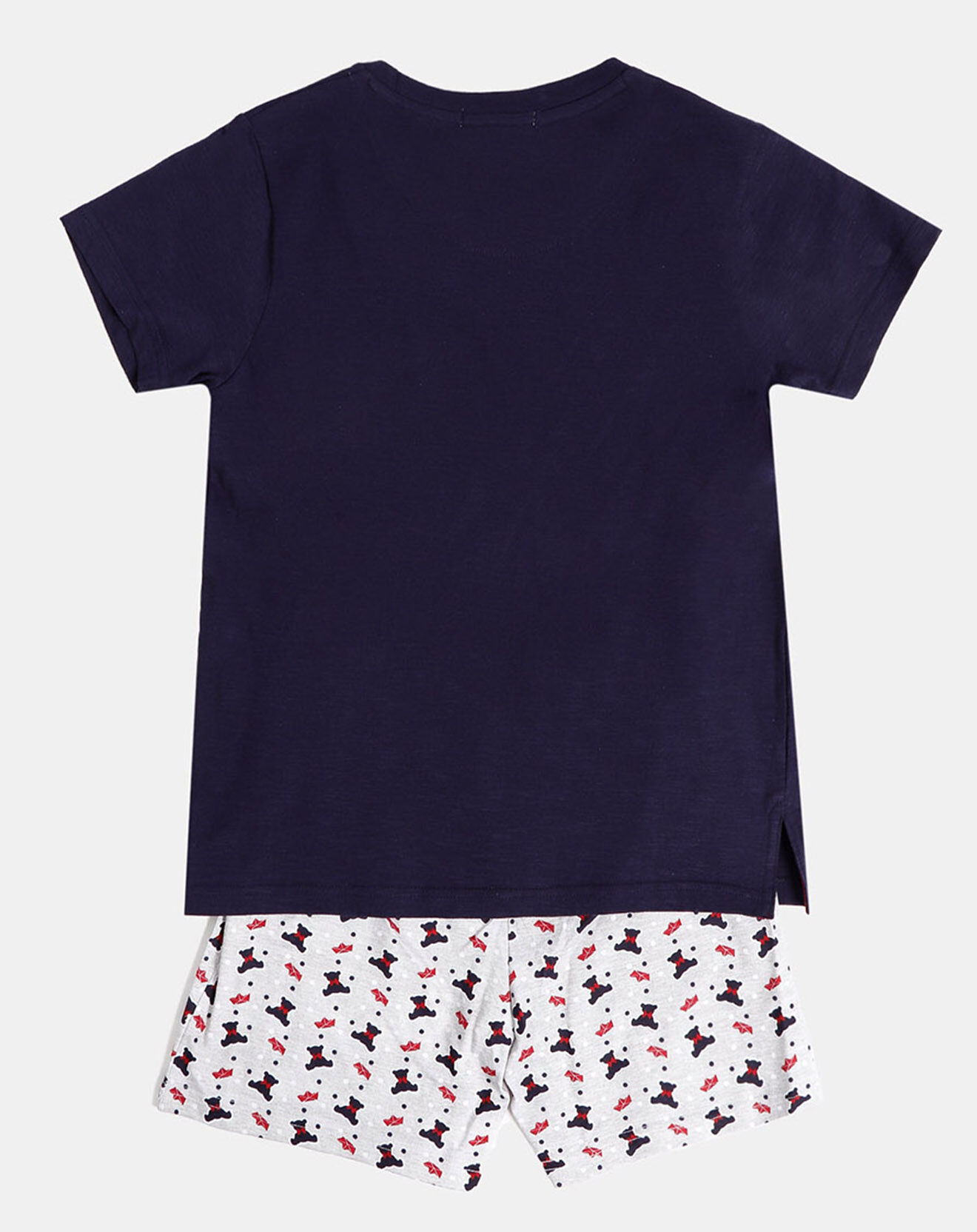 Admas Pyjama Teddy mignon bleu marine/blanc